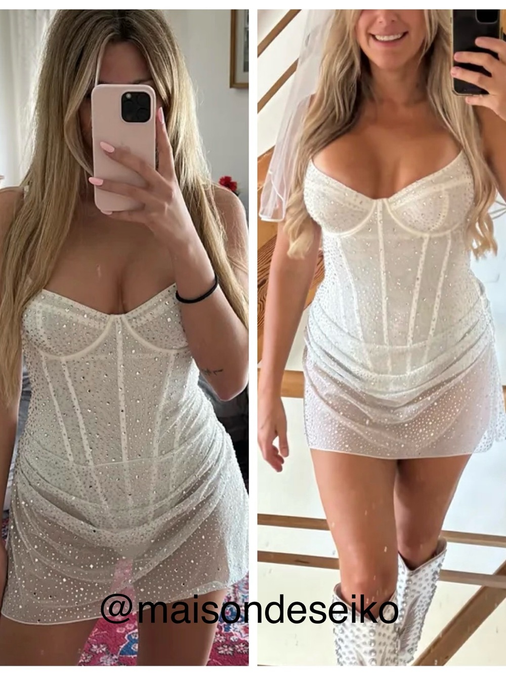 NEW Oh Polly Mini Dress White Rhinestone Connie Corset Bodysuit size US 2 - Picture 2 of 8